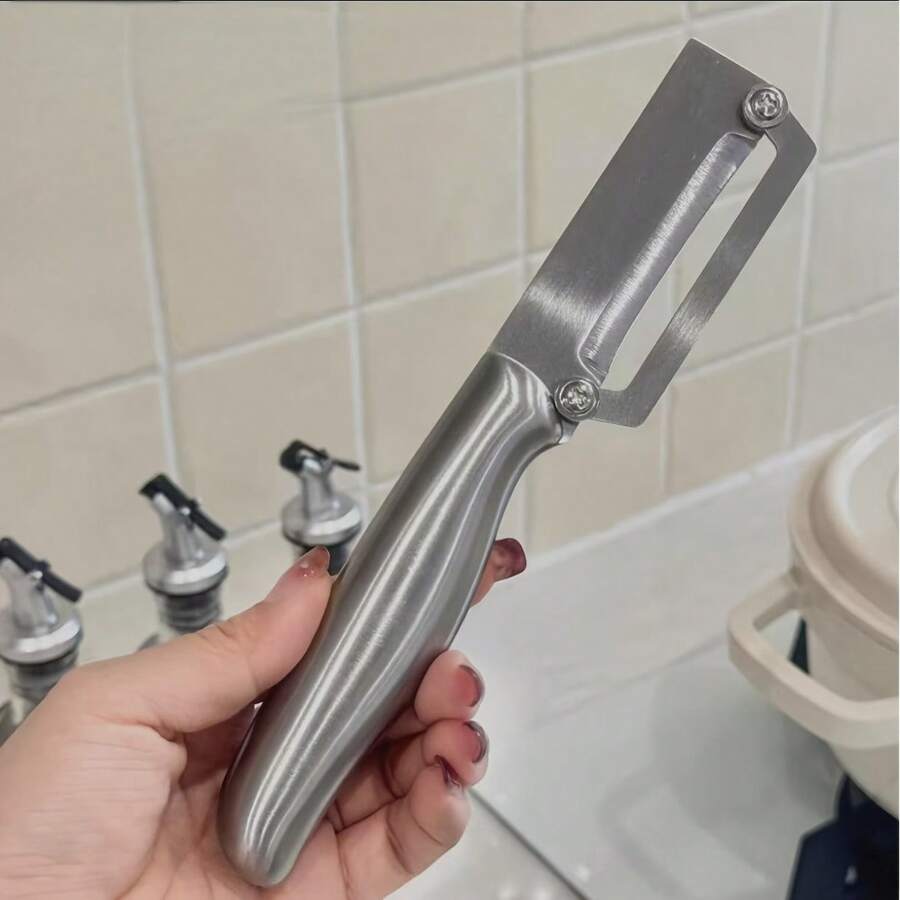 Stainless Steel Peeler - Forged Rust-Resistant Sharp Multi-Purpose Kitchen Tool For Fruits, Vegetables, Cucumbers - Durable Ergonomic Design For Efficient Peeling & Comfortable Grip Handle - Silver - View 1