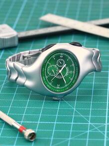 Y2K 男士不对称复古时尚石英表，独特的小众扭曲设计，适合日常生活和节日礼物