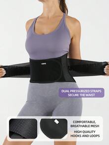 VBOSI 1pc Adjustable Lightweight Breathable Waist Belt, Provides Lower Back Support, Unisex - Black - View 4