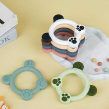 硅胶婴儿牙胶，3D凸点按摩出牙棒，6个月以上咀嚼玩具，0-6个月防吞咽抓握设计出牙玩具，易于清洁，持久柔软，适合牙龈