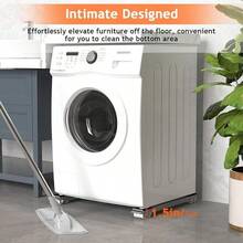 2pcs Home Cleaning Companion! Swivel Casters Glide Pad, Secure Brake & Anti-Slip, One-Key Cleaning Of Corners, Effortless & Efficient, High Load Bearing Capacity, Suitable For Furniture Moving Bathroom Accessories - Black - View 4