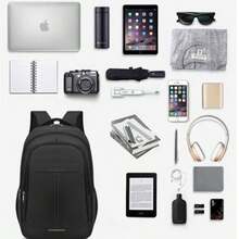 Men's Waterproof Laptop Backpack Anti-Theft Business Work Travel School Backpack - màu đen - Xem 2