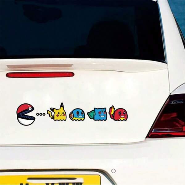 pokemon Pokemon Pikachu Stickers, Funny Personalized Car Body Window Decoration, Suitable For Cars, Motorcycles, Backpacks And Car Window Decals, Scratch-Resistant Decoration, Very Suitable For Fan Vehicle Decoration, Add A Touch Of Playfulness To Your Style