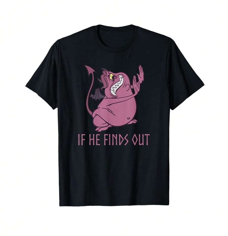 Hercules Pain If He Finds Out Quote T-Shirt Cheap Gift For Dad Father's Day Gift For Grandpa,Funny Graphic T Shirts,100 Percent Cotton T Shirt,Vintage T Shirts - Black - View 1