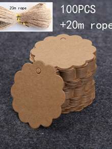 100pcs Blank Kraft Paper Clothing Tags, Garment Paper Card For Custom Logo And Labels - Multicolor - View 10