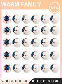 2 件随机颜色 - 万圣节装饰用品，塑料乒乓球眼球恐怖道具服装派对礼物恐怖角色扮演怪异眼球适合万圣节、圣诞节、惊喜礼物 - 彩色 - 查看 1