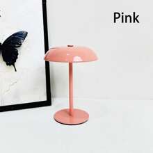 1pc Creative Mushroom Shaped Touch Control Charging Desk Lamp, 3 Color Temperatures & Dimmable, Eye-Protection Light, Metal Body, Suitable For Bedroom, Bedside, Dining Room, Cafe, Camping, Atmosphere Decoration, Home Lighting