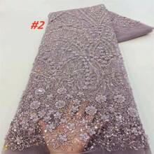 Luxury French Tulle Net Lace 2025 High Quality With Sequins Beads African Nigerian Embroidered Lace Fabrics For Dress Sewing Material