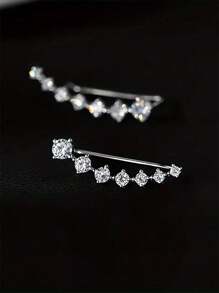 1 Paar Mode 925 Sterling Silber Kubikzirkonia Ohrstecker Party Schmuck als Muttertagsgeschenk Edler Schmuck