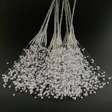 3mm Mini White Pearl Beads Spray, EORTA Handmade Floral Pearl Garland, Suitable For DIY Floral Bouquet Decor, Home Party, Wedding, Christmas Wreath, Tabletop Floral Arrangement