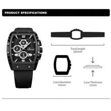 NAVIFORCE NAVIFORCE Multifunction Men's Wristwatches Silicone NFRM8025 Waterproof Sports Male Watches Casual Quartz Calendar Man Chronograph ,For Men, For Boyfriend, Birthday, Gifts, Climbing,Outdoor