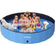 Meowant Piscinas Plegables Perros Grandes, Piscinas Plegables de plástico Duro para Perros al Aire Libre, Piscinas portátiles para Perros Extra Grandes y medianos y niños (XXXL-79'' * 12'') - 5XL-246 cm x 40 cm - Ver 1