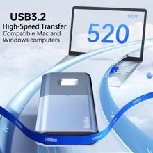 Lenovo TU800 指紋加密 560MB/s讀寫效能 AES-256硬體加密 手機電腦秒傳檔案 防暴力破解設計 企業級安全存儲