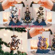 Mặt dây chuyền đôi mèo 2D acrylic quyến rũ - Trang trí móc khóa ba lô ô tô đa năng, ý tưởng quà tặng hoàn hảo Phụ kiện ô tô mèo may mắn dễ thương - Nhiều màu - Xem 11