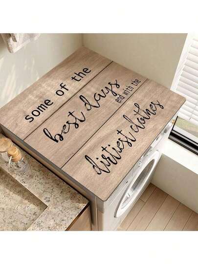 Alfombra de máquina de lavar con textura de madera, alfombrilla para la cesta de la lavadora, alfombrilla de mesa, alfombrilla de desagüe, almohadilla antideslizante multifuncional, base de goma antideslizante, decoración del hogar, apta para cuarto de lavado, baño, inodoro, cocina, comedor y mesa