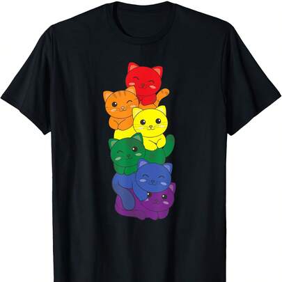 Rainbow Flag Pride Month Lgbtq Rainbow Cat T-Shirt