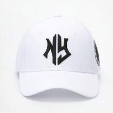 1 Herren NEW YORK Geometrisches Buchstaben bestickter Baseballcap, Outdoor einstellbar, Sonnenschutz, Lässig Kappe, geeignet für Frühling und Herbst Reisen, Strand Urlaub