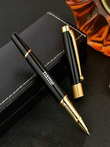 1 Luxury Ballpoint Pen Set, Free Laser Engraving, Best Ballpoint Pen Gift Set, Suitable For Men & Women, Professionals, Office, Groomsmen, Wedding Party, Graduation, Christmas, Refill 0.5mm (Black/Blue)