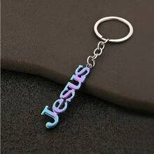 1 móc khóa kim loại hình Chúa Jesus phong cách đường phố giản dị mặt dây chuyền túi xách - Đồng - Xem 3