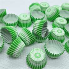 Mini Cake Cupcake Liners, Baking Cups, Cupcake Paper Cups, Baking Molds, Disposable Cake Cups - Green - View 3