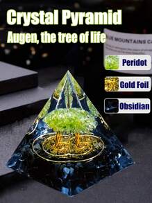 Pyramide pour énergie positive, cristaux de guérison en citrine et pierre de sable bleue orgonite pour réduire le stress, équilibrer les chakras, la guérison Reiki et la méditation. Attire la chance et le succès. Pyramide de cristaux de guérison, générateur d'énergie en cristal d'améthyste pour le yoga, Reiki et la méditation. Pyramide de météorite violette, pyramide de lotus en œil de tigre, pyramide de lotus doré en pierre de sable bleue