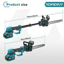 Yofidra 12 Inch Cordless Brushless Electric Saws Chainsaws Powerful Handheld Power Tool For Woodworking