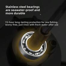 NYAYEO Ultra-Light Spinning Reel, Aluminum Alloy Spool, Stainless Steel Bearing, Spinning Fishing Reel,8000 9000 10000 12000 14000 Models,25KG Powerful Reel, Suitable For Saltwater & Freshwater Fishing - Silver - View 5