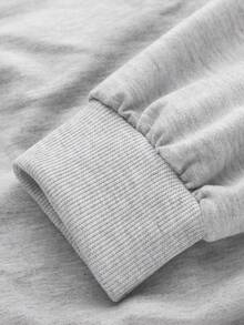 1PC Teen Girl American Flag Pattern Print Sweatshirt, Soft & Comfortable, Spring & Autumn Daily Casual Wear - Light Grey - View 5