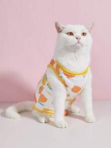 柔软薄款四腿猫咪绝育手术服，幼猫断奶服，保暖防舔 - 彩色 - 查看 6