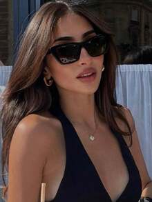 LANTEEM 1pc 2pcs 3pcs 6pcs 8pcs 10 Pcs Retro Cat Eye Black Glasses Personalized European And American Women's Fashion Glasses Summer Vacation Beach Accessories