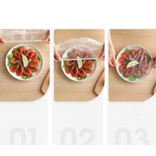 100/300/500 件保鲜膜盖，一次性密封可重复使用透明食品保鲜膜，超大超厚防撕裂保鲜膜碗盖