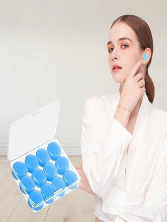 12pcs Reusable Silicone Ear Plugs - Suitable For Concerts, Swimming, Snoring, Airplanes, Sleeping, Music Events, Compact, Ergonomic Design