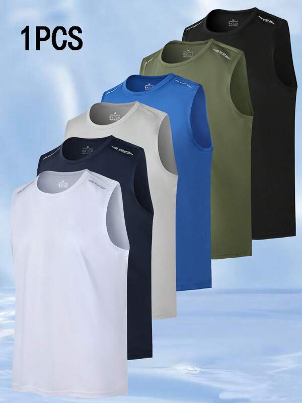 Sleeveless Basketball Jersey, Quick Dry Men's Summer Sports Breathable Training Gym Fitness Running Loose Tank Tops