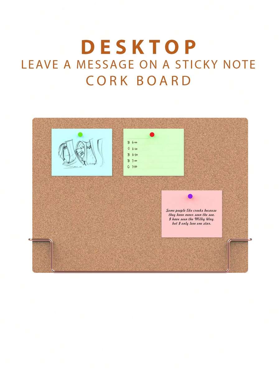 Creative Desktop Message Board With Stand - Office Message Board, Bulletin Board, Photo Display Wall, Memo Reminder Display,School Supplies,Back To School, Cork Board, Pin Board, Vision Board - Desktop Cork Board - View 1