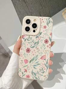 1pc Floral Printed Thick Shockproof Protective Phone Case Compatible With IPhone 16/11/16pro/16plus/16promax/16e/15Promax/13/14/12/XS/XR/7G/8P, Galaxy 11/12Pro/12/12X/13Pro/14Pro/15Pro/, Redmi 10/9/Note9/12c/Note11pro/Note8Pro - Multicolor - View 5