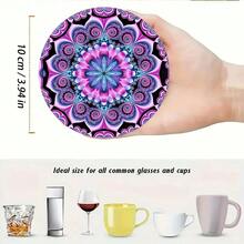 4/8/12/24/32pcs Mandala Pattern Creative Theme Coasters, Universal Beverage Pads Suitable For Tea Cups And Coffee Cups, Perfect For Home And Cafe Use, Ideal Gift - Multicolor - View 6