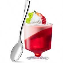 Posh Setting  Silver Plastic Mini Spoons For Desserts, Appetizers, Tasters, I Cream  4 Inch Disposable Tiny Spoons(36 Pack) - 迷你銀勺 - 36 支 - 查看 4