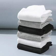 5 Pairs Of Thin - Sweat Absorbing And Comfortable, Available In 3 Colors (Black/Gray/White), Solid Color Design, Fashionable And Casual Socks, Suitable For Daily Leisure And Office Wear, Comfortable And Fitting - màu đen - Xem 2