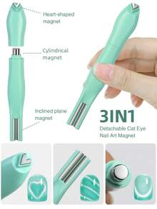 Multi Functional Nail Art Magnet Stone Pattern Absorbing Nail Gel Crystal Magnetic Bar Nail Enhancement Tool DIY,Nail Supplies,Nail Tools,Nail Art Tools,Back To School,Nails,Nail Tools For Press On Nails - Green - View 1