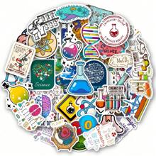 50Pcs/100pcs Science Stickers, Funny Chemical Biology Laboratory Kindle Stickers For Teens Adults, Vinyl Waterproof Stickers For Water Bottle Party Decoration Laptop Scrapbook Window