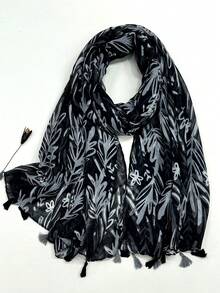 Khăn choàng tua rua thoáng khí mới, khăn quàng cổ phong cách thanh lịch thời trang dành cho nữ bằng lụa, khăn quàng cổ dài màu sắc tươi sáng dùng để chống nắng ngoài trời, khăn choàng đi biển, khăn trùm đầu đa năng, mùa xuân/hè - Nhiều màu - Xem 5