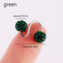 1/2 件闪亮水晶球耳钉 - 防过敏、舒适、带旋入式 S 形耳钉 - 非常适合节日礼物、节日派对和日常佩戴 - 銀色 - 查看 9