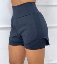 Double Fitness Shorts - Black - View 1