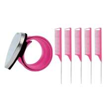 4把塑料发梳，适用于浓密/卷曲/稀疏/长/短发，男女通用，适合沙龙和家庭使用。磁性搭扣腕带，铁质吸盘发夹，缝纫用品，金属发夹造型工具梳，防静电发梳，美发造型工具，发饰