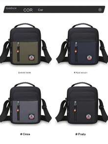 Large Capacity Men's Crossbody Bag For Notebook And Work - màu xanh lá - Xem 3