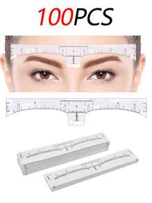 100/50/10pcs Eyebrow Tattoo Template Ruler, Disposable Eyebrow Shape Design Ruler, Standard Eyebrow Tattoo Ruler, Positioning Ruler, Measuring Eyebrow Gauge