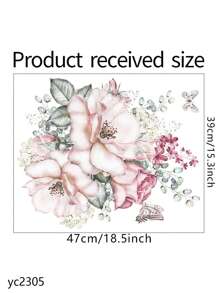 1 Stück schöne Aquarellblumen und -blätter Wandaufkleber - moderne Heimdekoration für Wohnzimmer, Schlafzimmer, Küche, Büro und Eingangsbereich - Material PVC, Vinyl-Aufkleber für Heimdekoration, Dekorationsartikel um Ihr Zuhause aufzufrischen