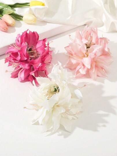 1 件夏威夷花发夹，女士人造花发夹，鸡蛋花爪夹，芙蓉花发夹，适合假日海滩派对、夏季热带花卉发饰、婚礼派对、女孩节日礼物、母亲节礼物、学校用品、大学秋季配饰秋冬度假装女士