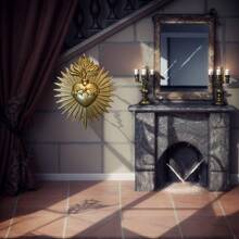 1 pezzo Decorazione da parete a forma di cuore sacro gotico - Decorazione domestica religiosa con bagliore dorato, ornamento appeso in resina cattolico, adatto per chiesa, soggiorno, Natale, Pasqua, Ognissanti, matrimonio - Elegante regalo decorativo per la chiesa (Nessuna elettricità necessaria), realizzato con cura, scelta perfetta per il Ringraziamento