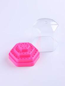 Caja de almacenamiento de herramientas para uñas con 48 agujeros, organizador hexagonal a prueba de polvo para exhibir y clasificar brocas de pulidora para máquina de uñas y suministros de salón en el hogar - Multicolor - Ver 13